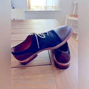 CROSBY SQUARE Men's Black and Brown Oxford Shoes; Size UK 42/ US 8.5